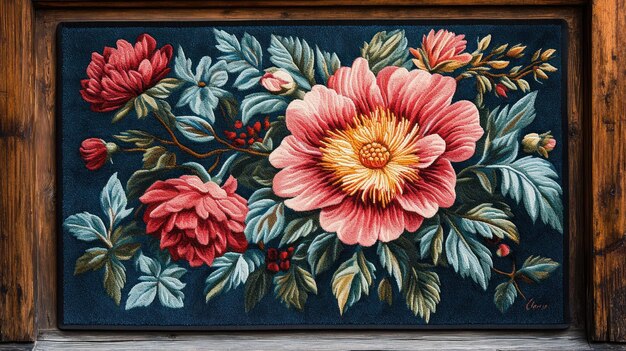 Панно с цветочной вышивкой