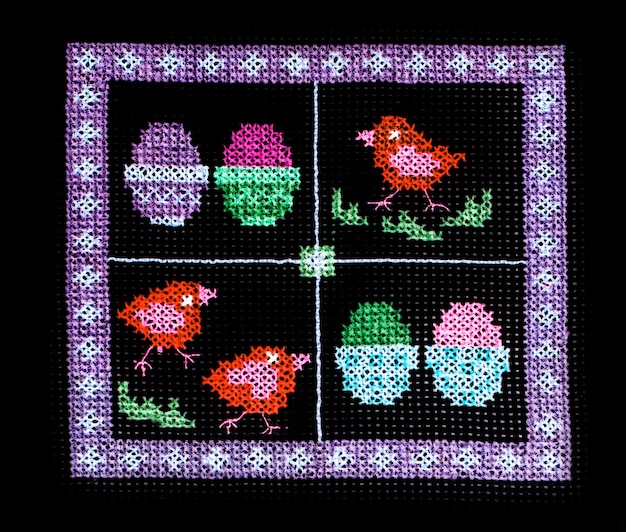 Миниатюра вышитая крестом